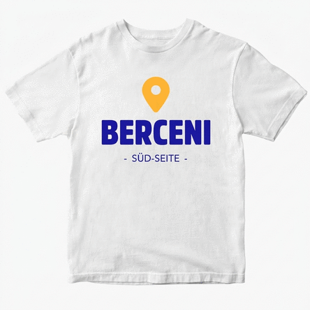 Personalisiertes Baumwoll-T-Shirt mit dem Namen deines Stadtteils