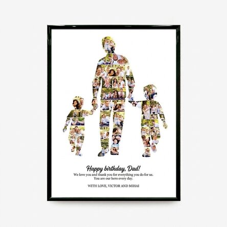 Individuell gestaltetes Bild mit Text und 49 Fotos – Papa, 2 Jungs