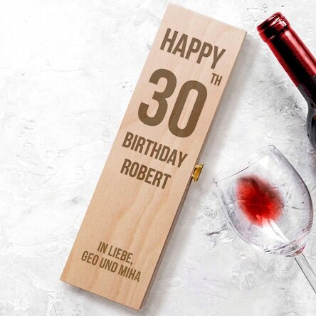 Personalisierte Weinkiste – HAPPY BIRTHDAY