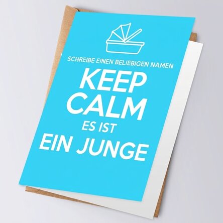 Personalisierte Grußkarte – KEEP CALM IT'S A BOY