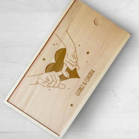 Personalisierte Geschenkbox aus Holz – Eine Geschichte zu zweit