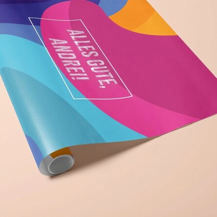 Individuell gestaltetes Geschenkpapier – farbenfrohes abstraktes Motiv