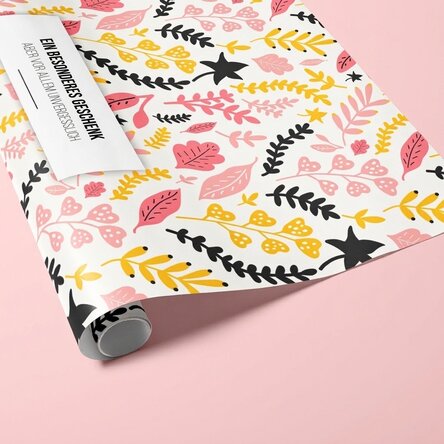 Individuell gestaltetes Geschenkpapier mit Text – Herbstblätter