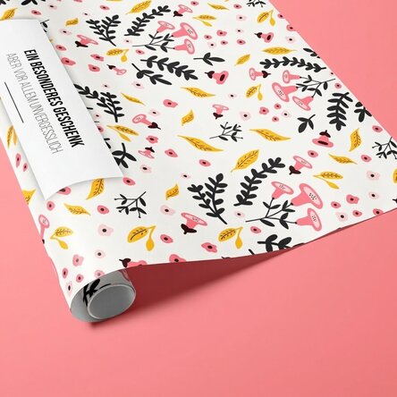 Individuell gestaltetes Geschenkpapier mit Text – Herbstliches Motiv