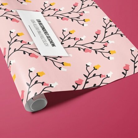 Individuell gestaltetes Geschenkpapier mit Text in einem Rahmen – Herbstmotiv