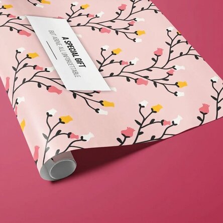 Individuell gestaltetes Geschenkpapier mit Text in einem Rahmen – Herbstmotiv