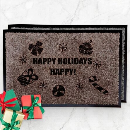 Customised indoor entrance mat - Happy holidays!