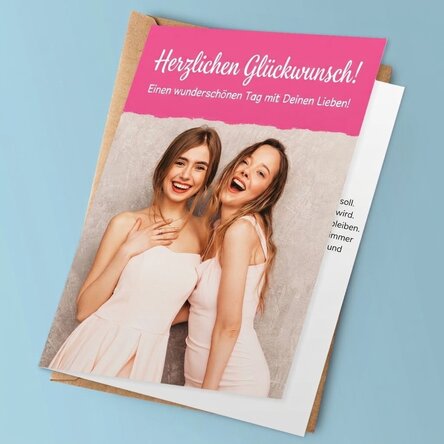 Personalisierte Grußkarte mit Foto und Text