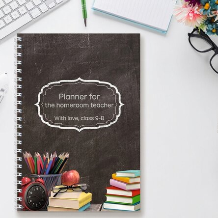 Personalised notebook with text - For teachers