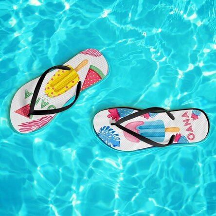 Personalisierte Flip-Flops mit Namen – Tropical