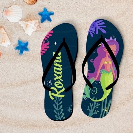 Personalisierte Flip-Flops mit Namen – Mermaid