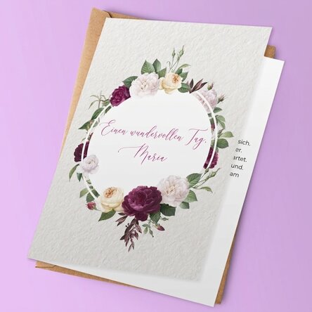 Personalisierte Grußkarte – Blumenmotiv