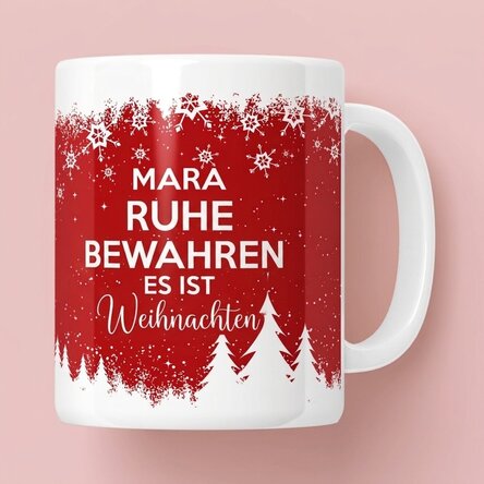 Personalisierte Tasse mit Aufdruck – Keep calm for Christmas