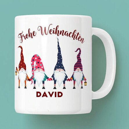 Personalisierte Tasse mit Aufdruck – Santa is coming