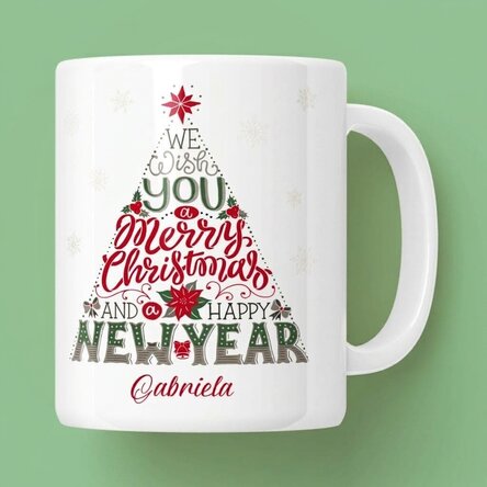 Personalisierter Becher mit Aufdruck – Happy New Year