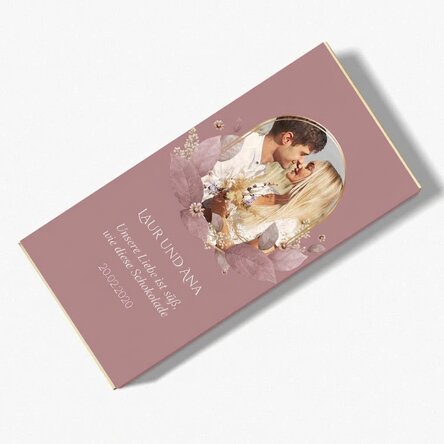 Personalisierte Schokolade mit Text und Foto – Floral
