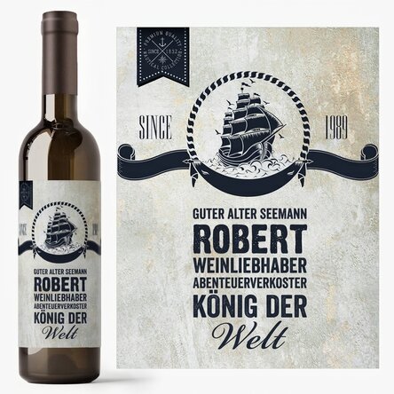 Wein mit individueller Beschriftung – Sailor