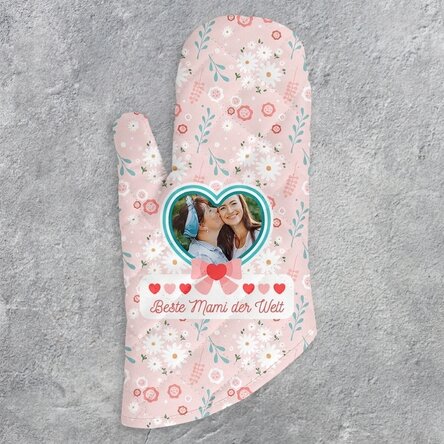 Personalisierter Topflappen mit Foto und Text – Die beste Mama