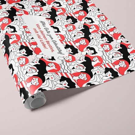 Individuell gestaltetes Geschenkpapier mit Text – Frauen