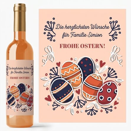 Wein mit individueller Beschriftung – Ostergrüße