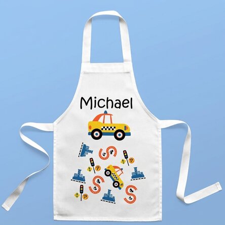 Customised children's apron with text - Traffic