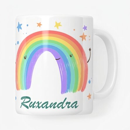 Personalisierte Tasse mit Text – Rainbow