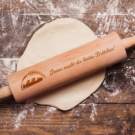 Individuell gestalteter Holz-Teigroller – Die besten Brötchen