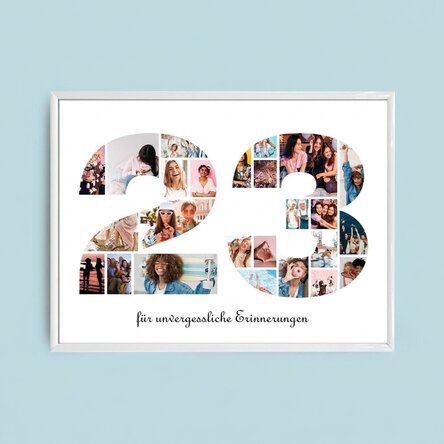 Individuell gestaltetes Landschaftsbild mit 25 Fotos, Modell Nr. 23 und Textbotschaft