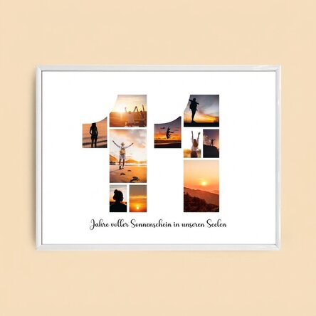 Individuell gestaltetes Landschaftsbild mit 10 Fotos (Modell Nr. 11) und Textbotschaft