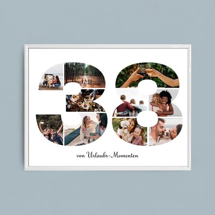 Individuell gestaltetes Landschaftsbild mit 10 Fotos, Modell Nr. 38 und Textbotschaft