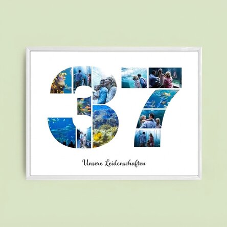 Individuell gestaltetes Landschaftsbild mit 12 Fotos, Modell Nr. 37 und Textbotschaft