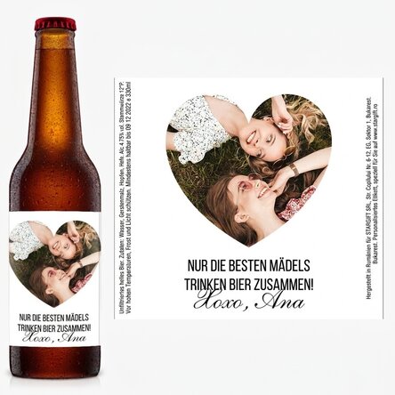 Individuell gestaltetes Bier mit Foto und Text – Love