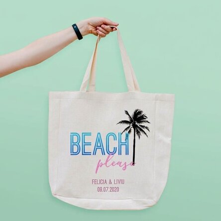 Personalised beach bag with text - Beach please