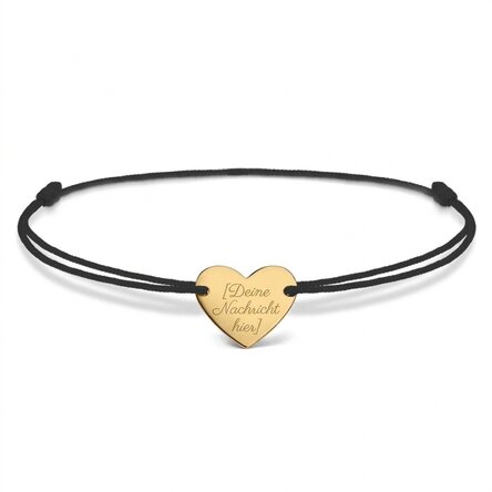 Personalisiertes Kordelarmband – Herz 12 x 10 mm – 925er Silber – Modell „Initiale 6“