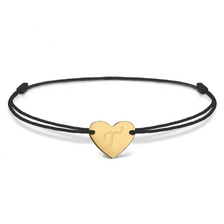 Personalisiertes Kordelarmband – Herz 12 x 10 mm – 925er Silber – Modell „Initiale 6“