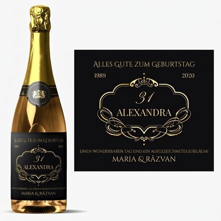 Personalisierter Sekt mit Text – Elegant