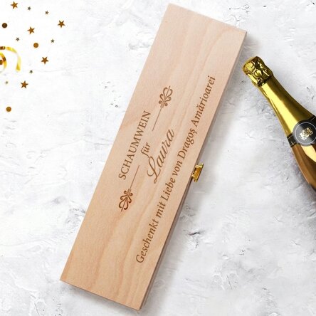 Personalisierte Sektverpackung mit Text – Elegance