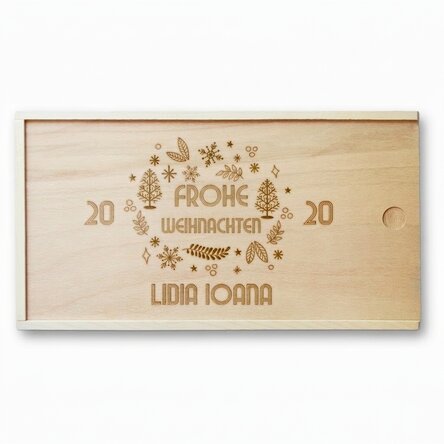 Personalisierte Geschenkbox aus Holz – Merry Christmas
