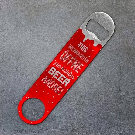 Personalisierter Bieröffner mit Schriftzug – This Christmas