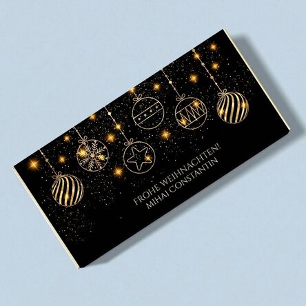 Personalisierte Schokolade mit Namen und Botschaft – Gold Christmas