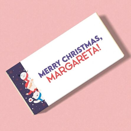 Personalisierte Schokolade mit Namen und Botschaft – Christmas Friends