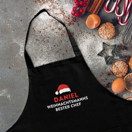 Individuell gestaltete Tasse mit Text – Santa's Best Chef