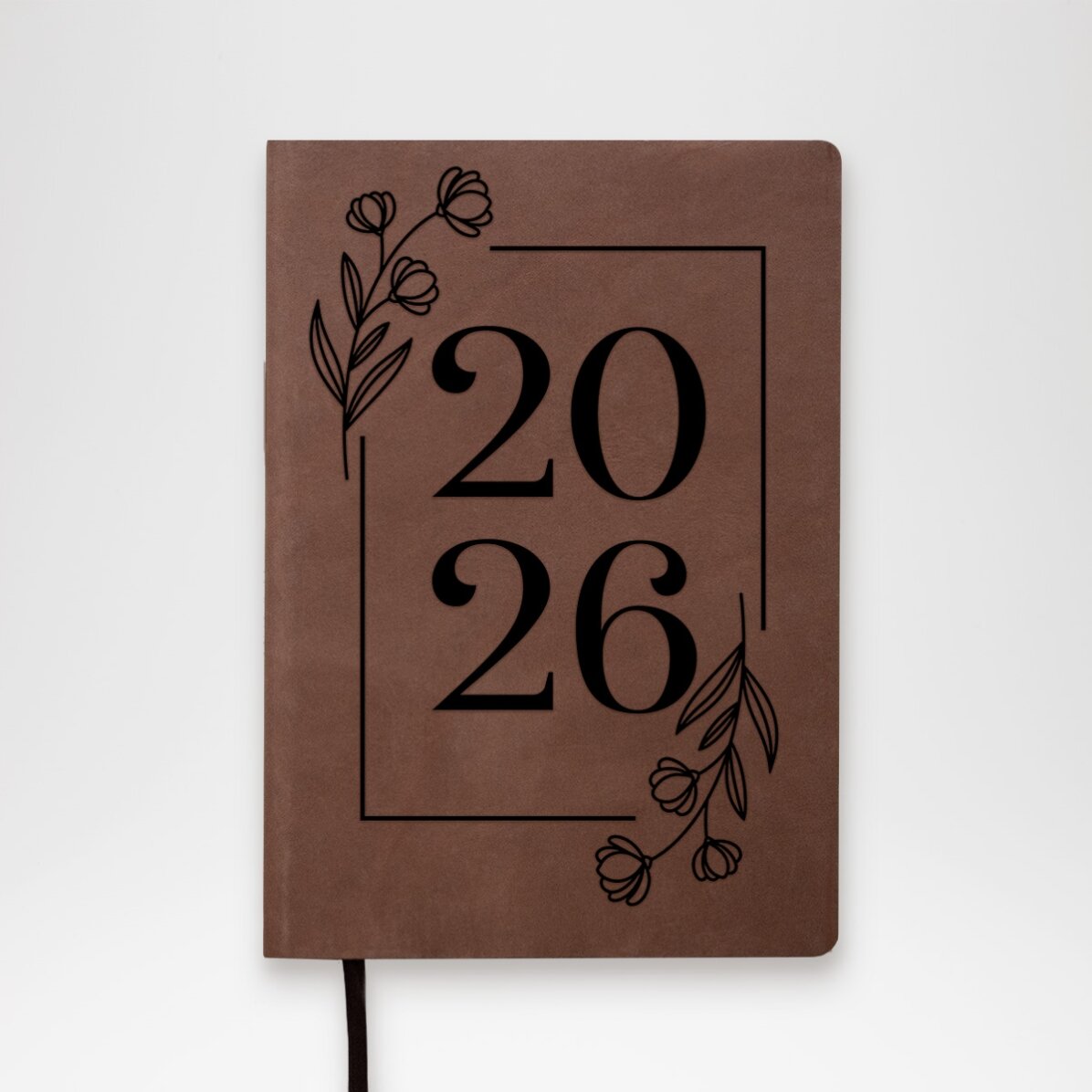 Personalisierter Leder-Terminkalender – Floral Planner