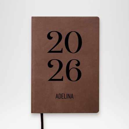 Personalisierter Leder-Terminkalender mit Text – Daily Diary