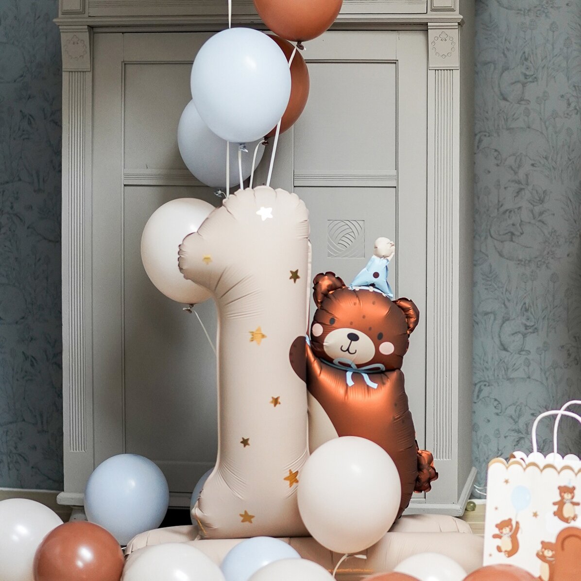 Birthday balloon - Number 1 teddy bear