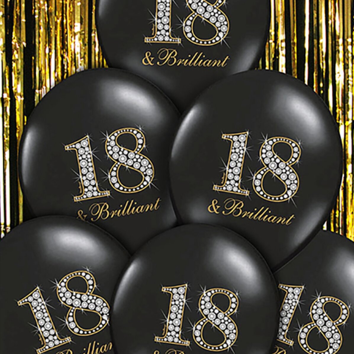 Set mit 6 Luftballons zum 18. Geburtstag – „18 & Brilliant“