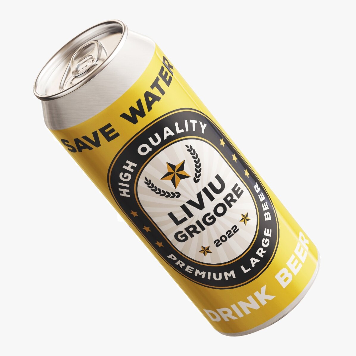 Bier in einer Dose mit individueller Beschriftung – Save water drink beer