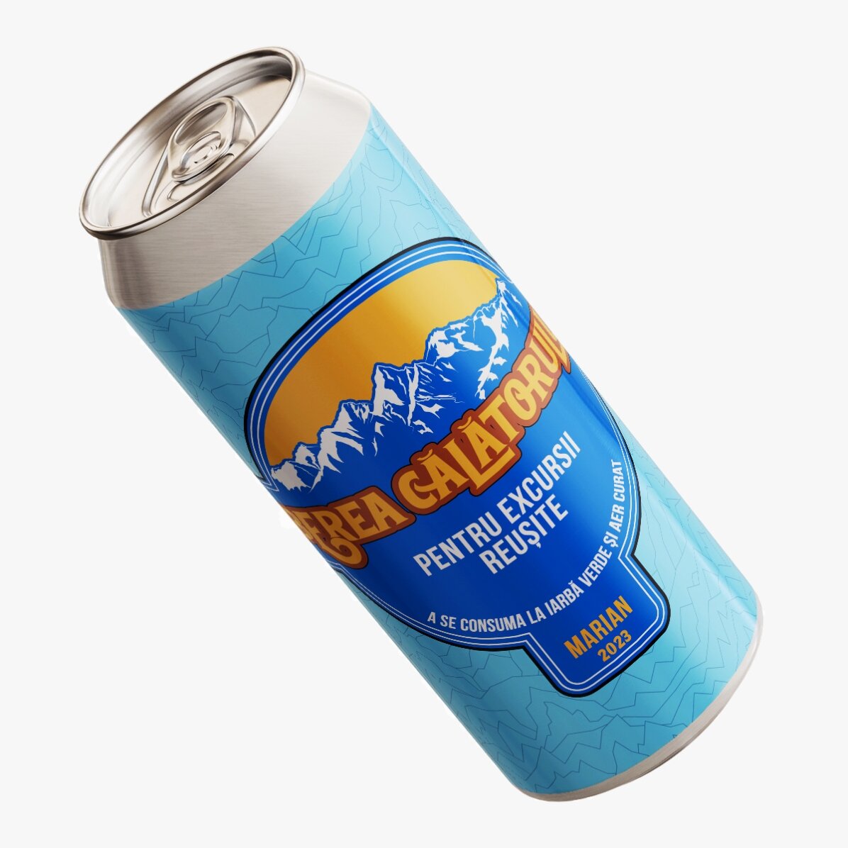 Personalised beer can with text - Traveller