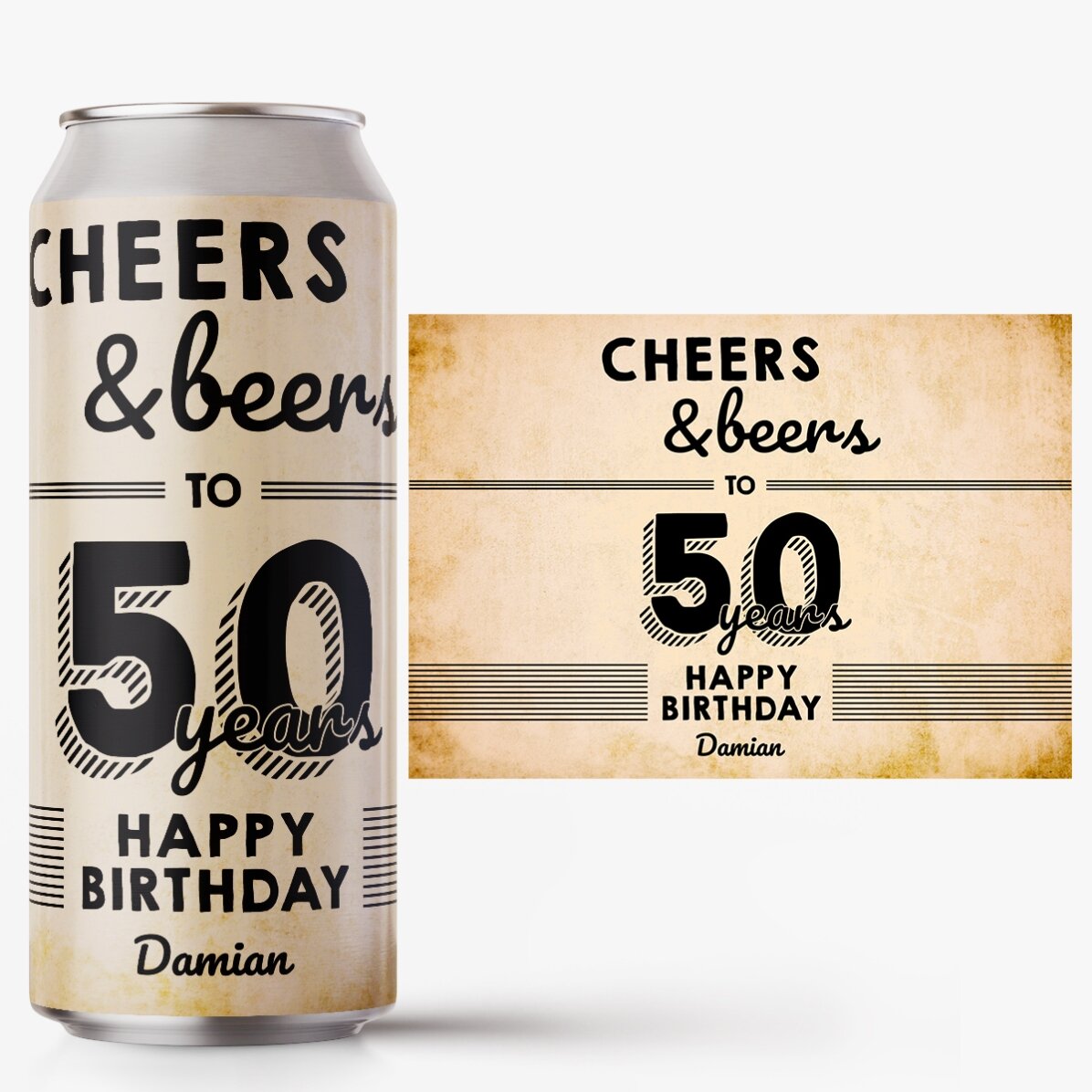 Personalised beer can with text - Cheers & Beers