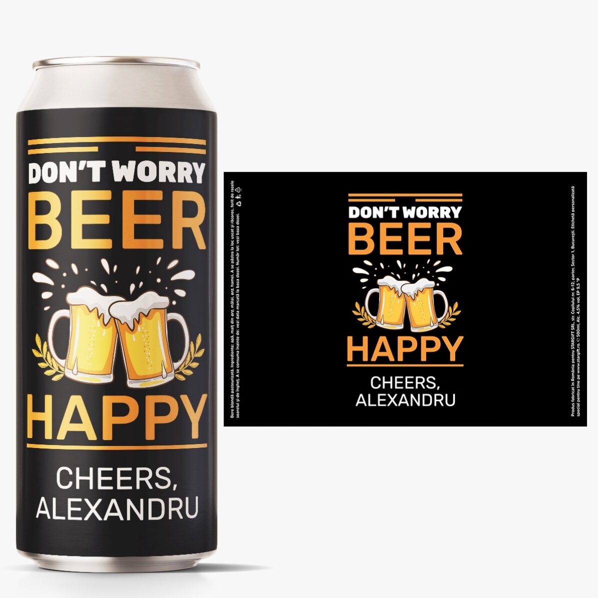 Bier in einer Dose mit individueller Beschriftung – Cheers to you
